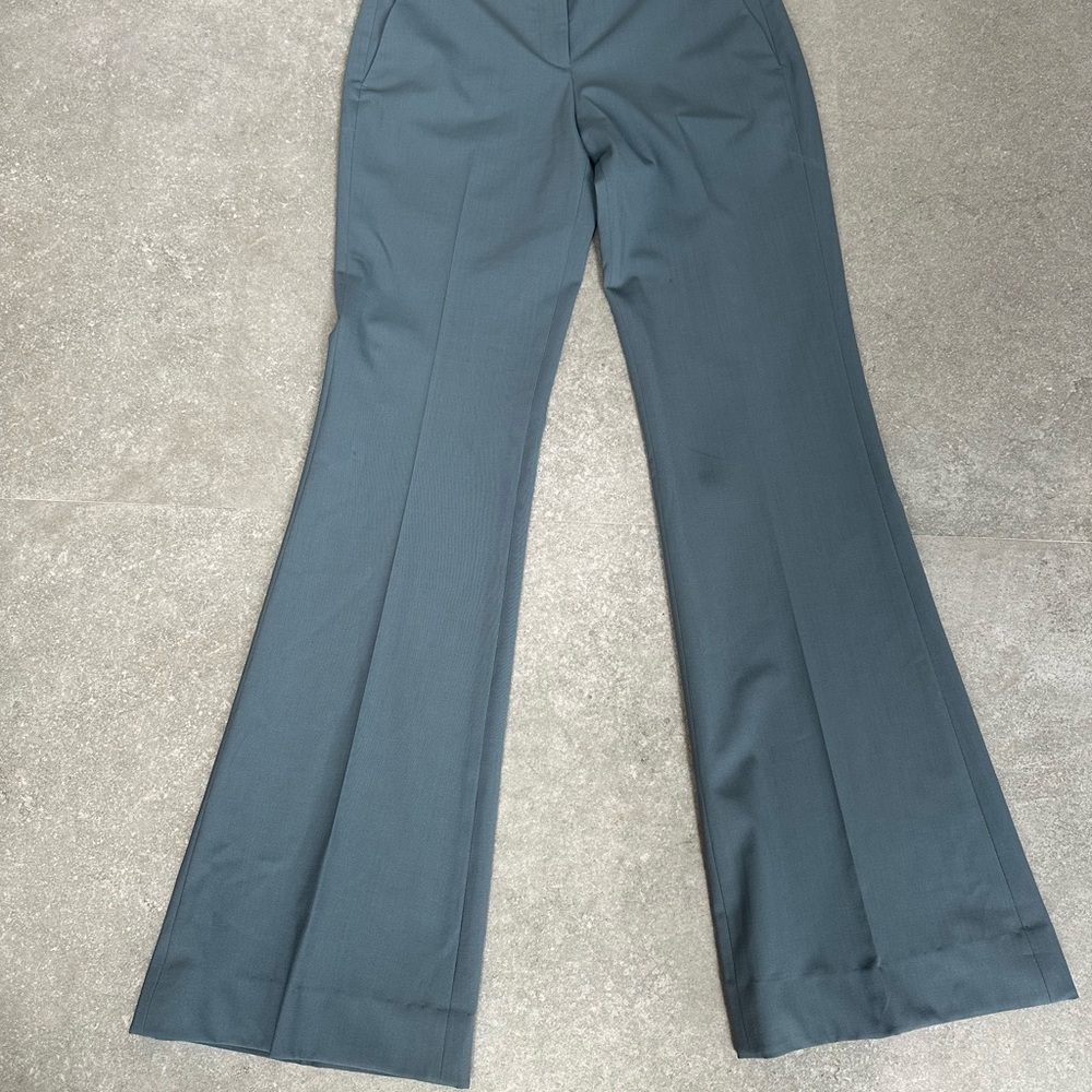 Theory Grayish Blue Tailored Flared Trousers